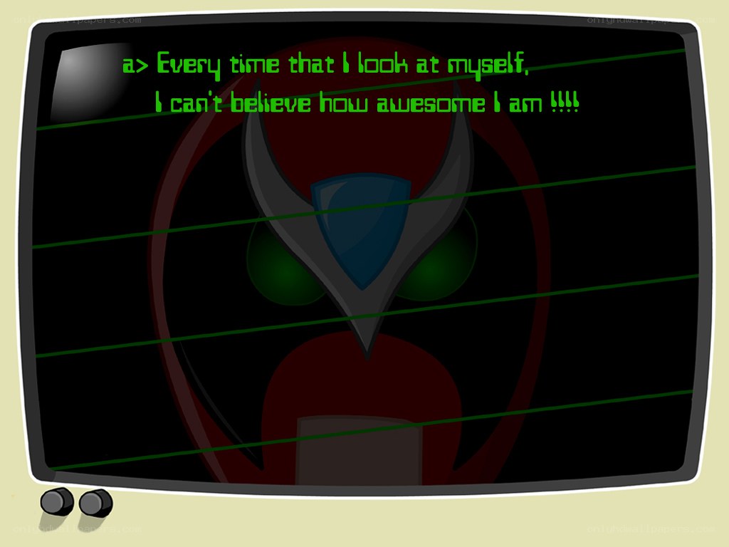character on old TV screen