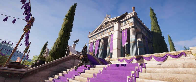 Character on Purple Stairs