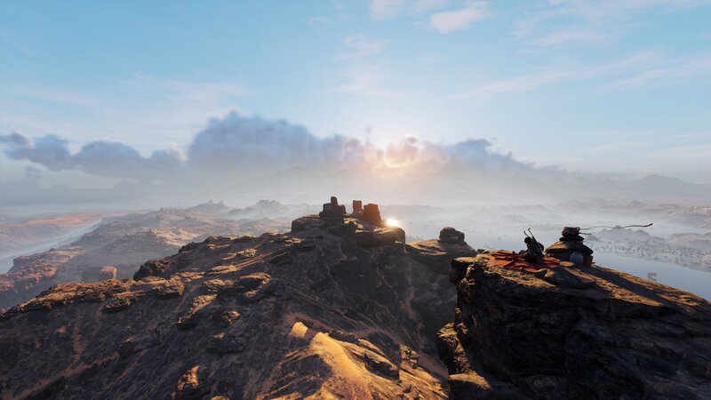 Character on Rocky Cliff