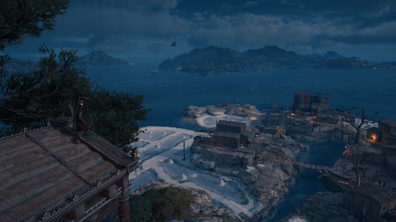 Character on Rooftop at Night