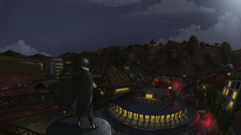 Character on Rooftop — Dark Blue