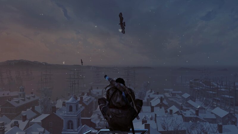 Character on Rooftop — Gray, Dramatic
