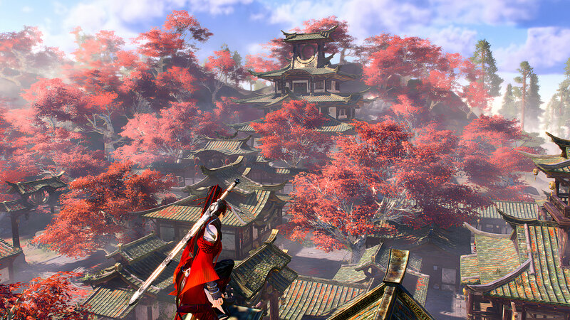 Character on Rooftop — Red