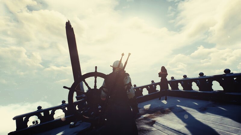Character on Ship Deck — White