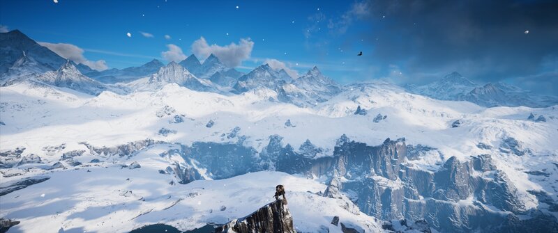 Character on Snowy Peak — Blue