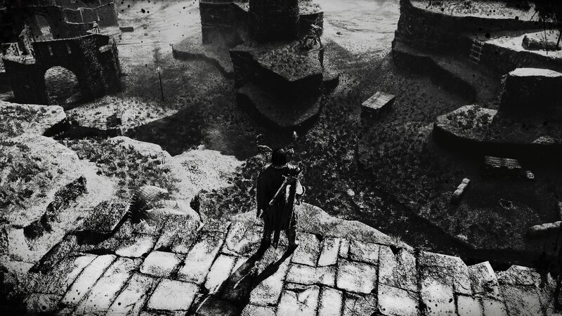 Character on Stone Platform — Black
