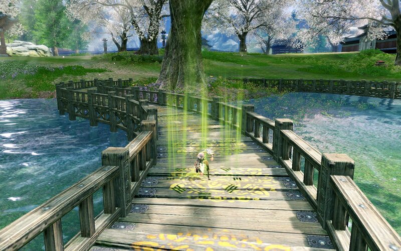 Character on Wooden Bridge