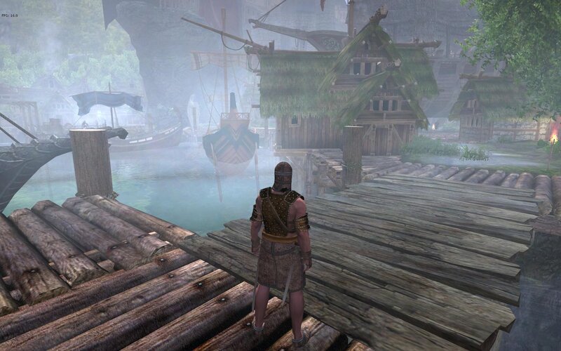 Character on wooden dock