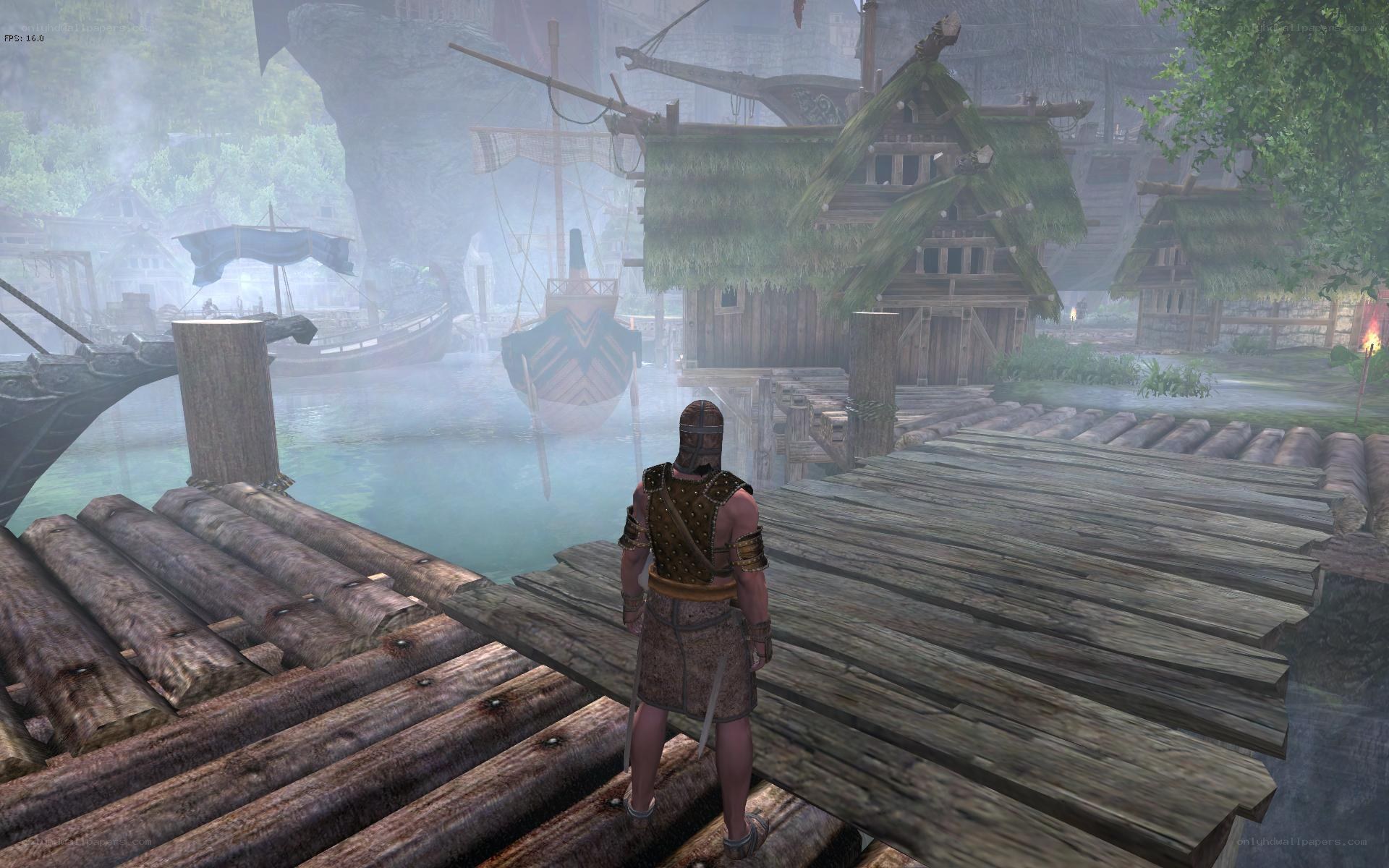Character on wooden dock