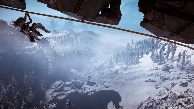 Character on Zipline — White