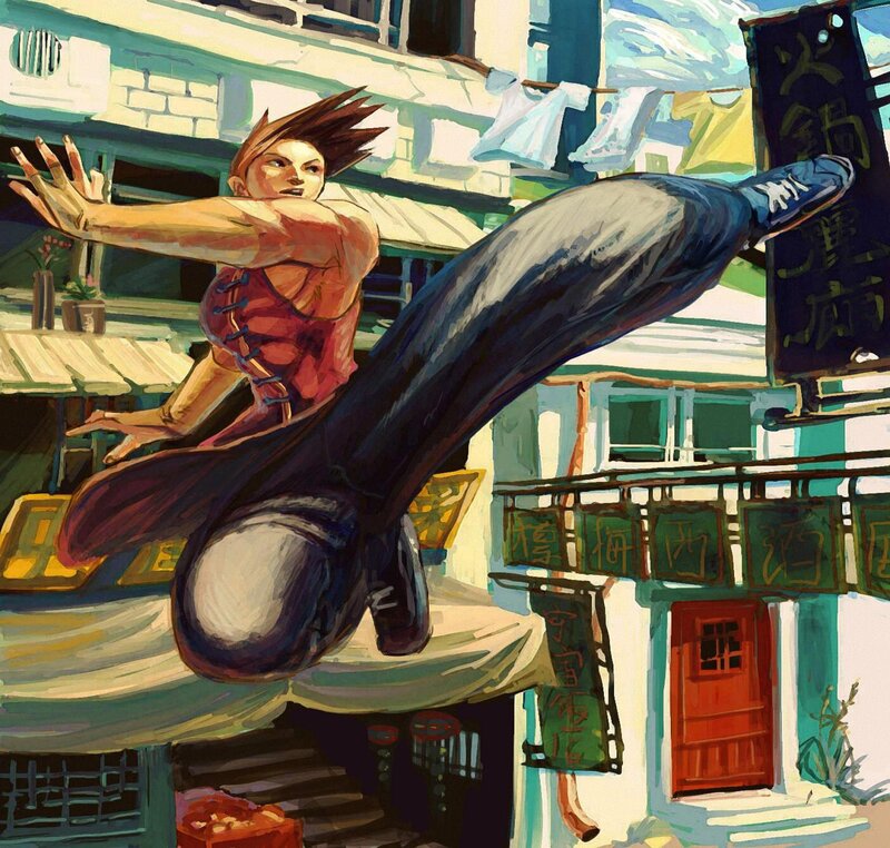 Character Performing High Kick
