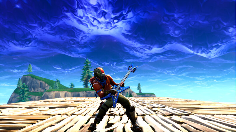 Character Playing Guitar — Blue