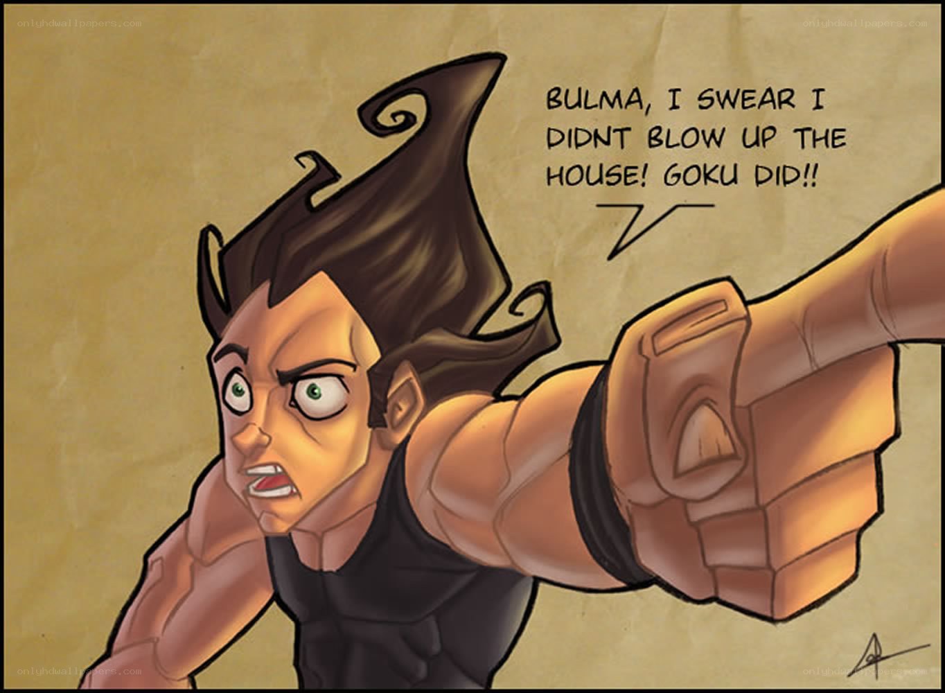 character pointing in anger