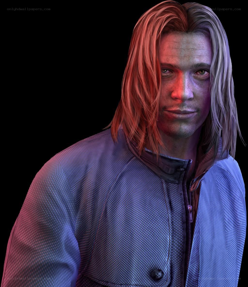 character portrait with colored lighting