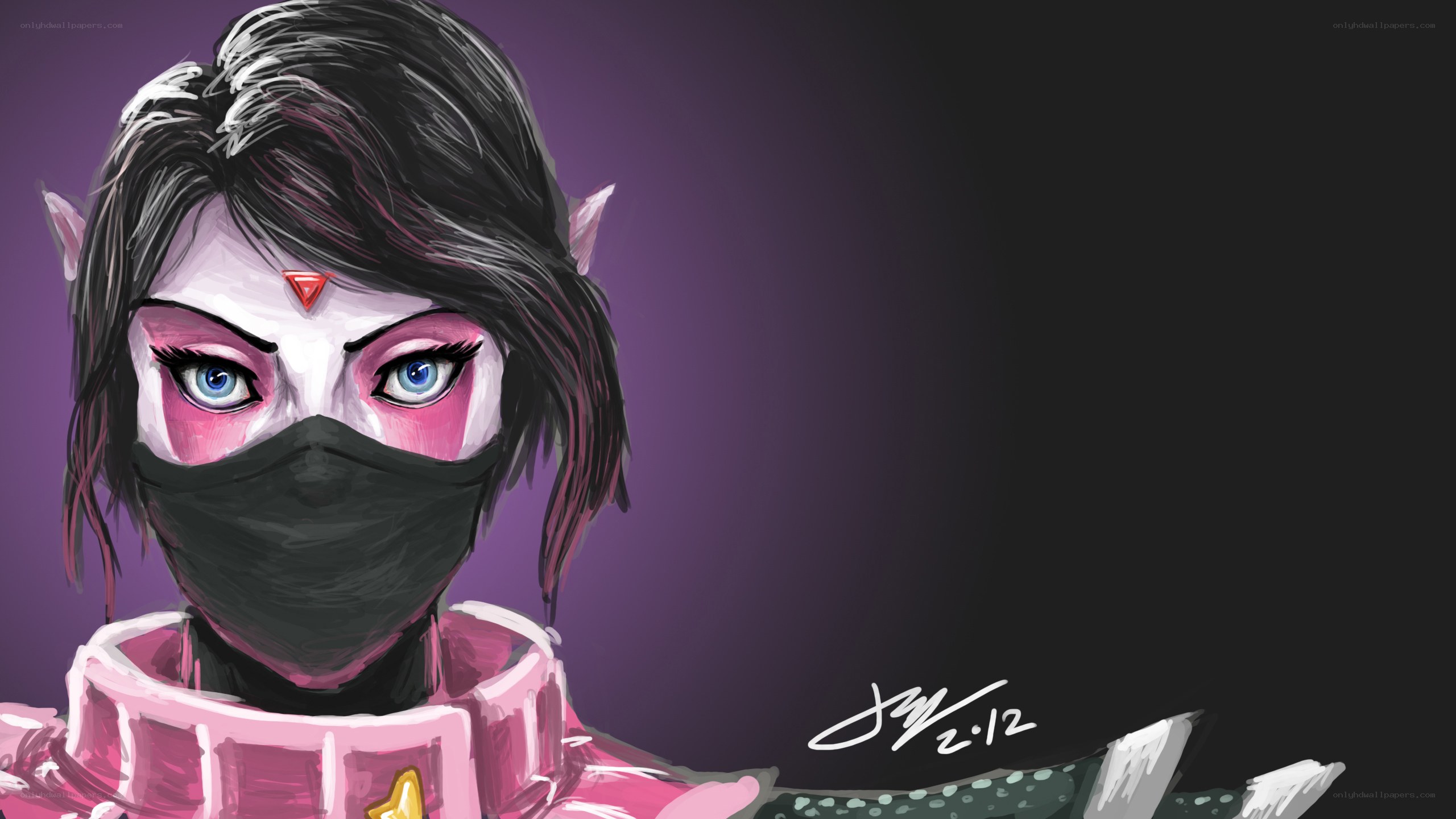 character portrait with mask