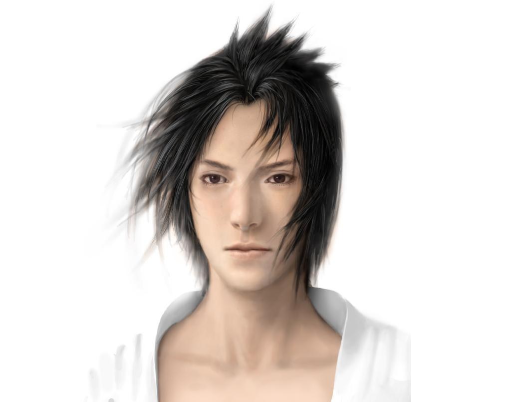 character portrait with spiky hair