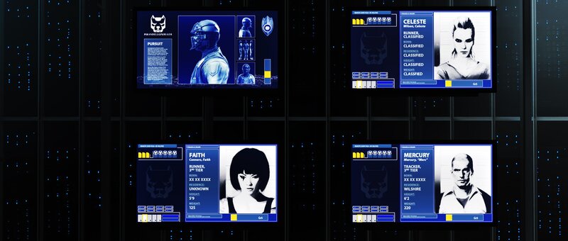 character profiles in a digital interface