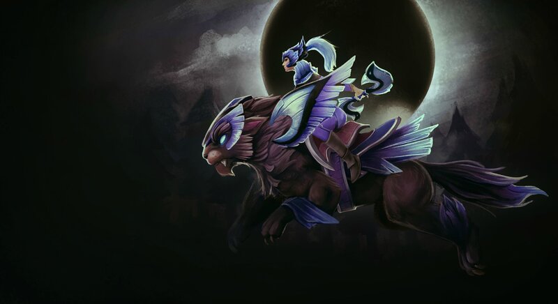 Character Riding a Beast — Purple