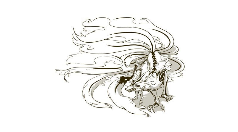Character Riding a Fox
