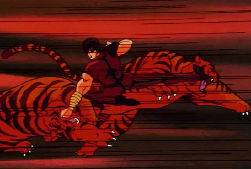 character riding a tiger