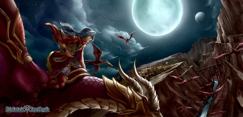 Character Riding Dragon — Red