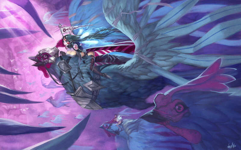 Character Riding Giant Bird
