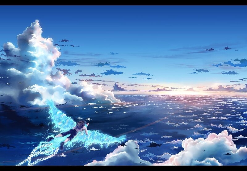 Character Riding Water Wave