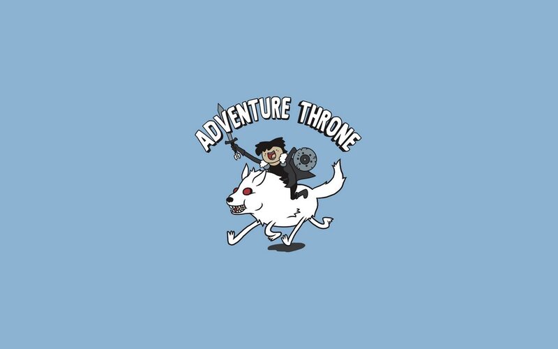 Character Riding Wolf — Blue