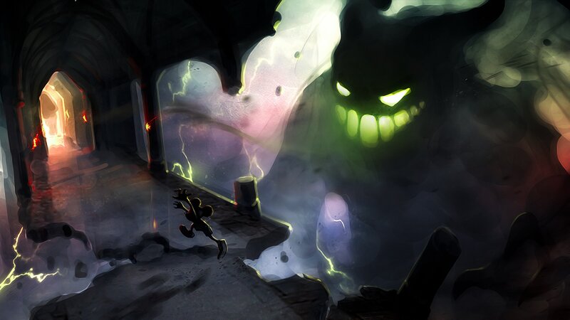 Character Running from Ghost