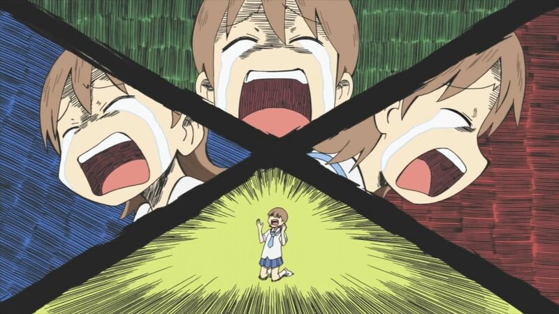 character screaming in distress