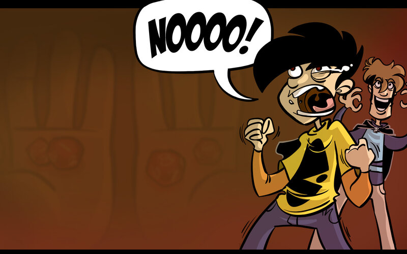 character screaming in horror