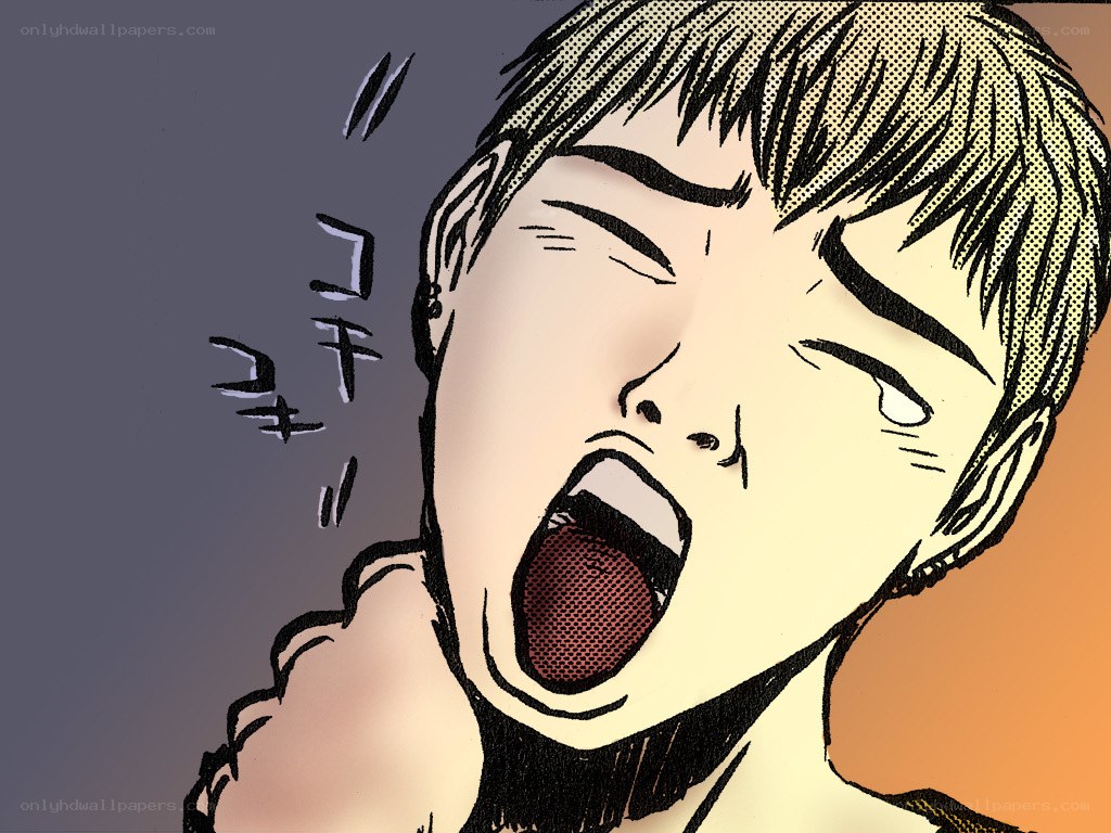 character screaming in pain