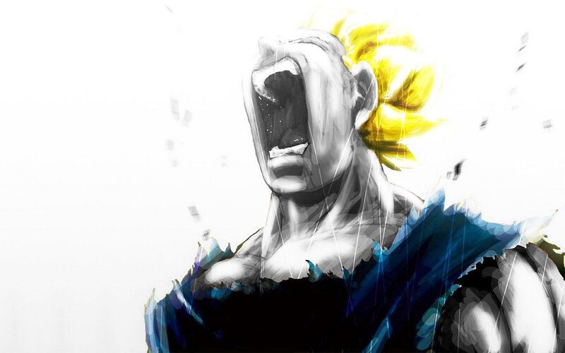 Character Screaming in Rain — Yellow