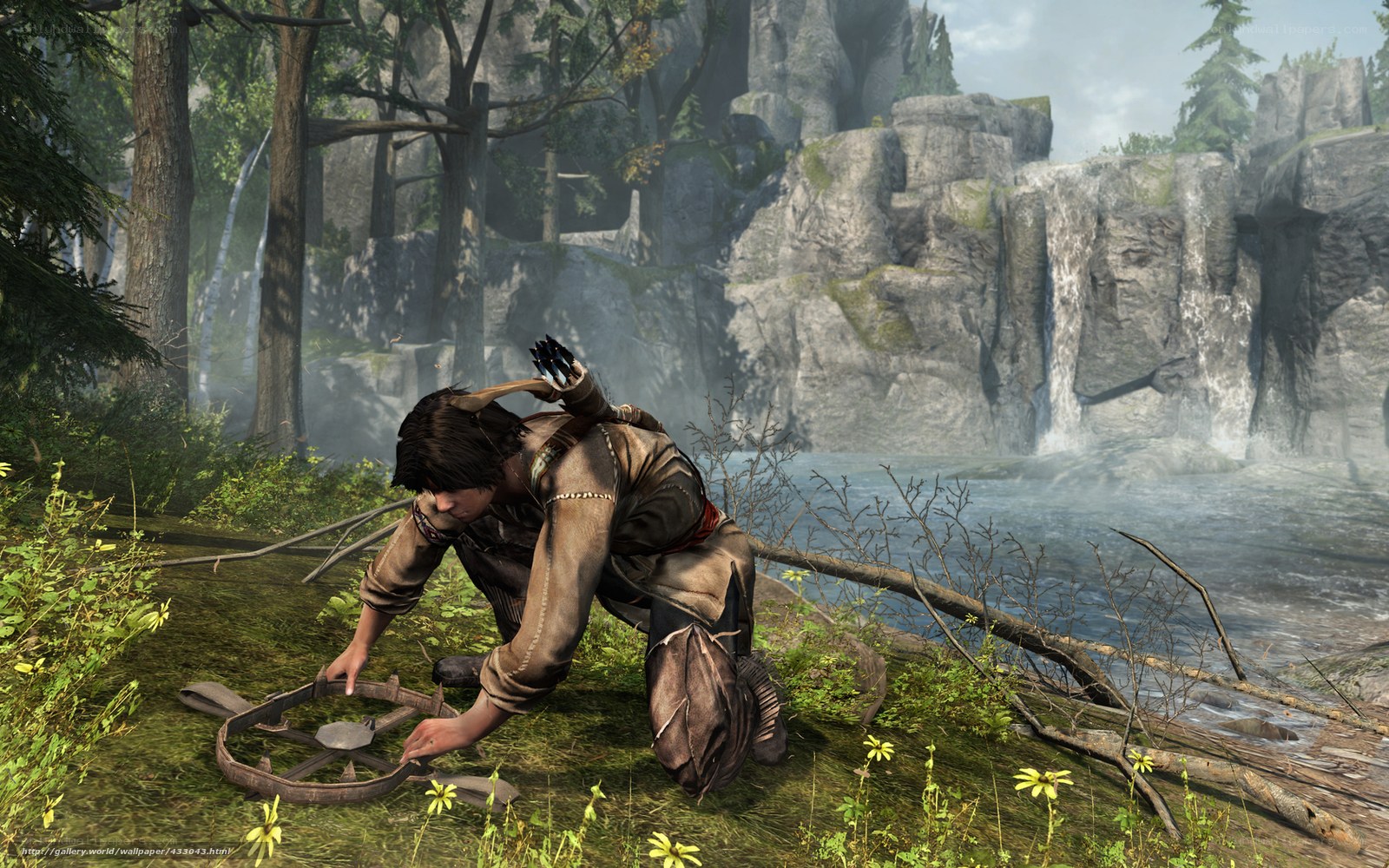character setting trap in forest