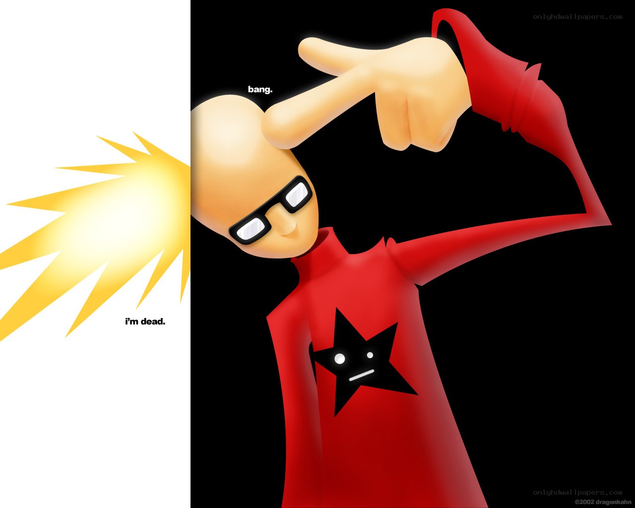 character shooting himself