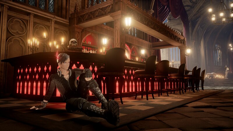 Character Sitting on Floor — Black