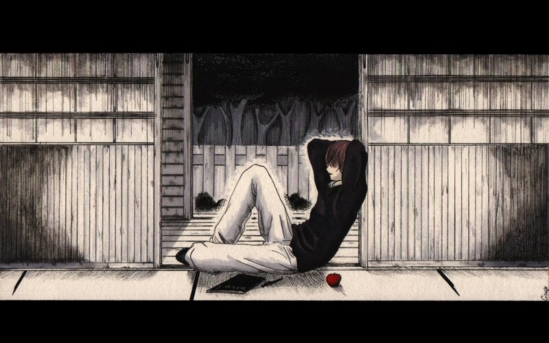 character sitting on porch