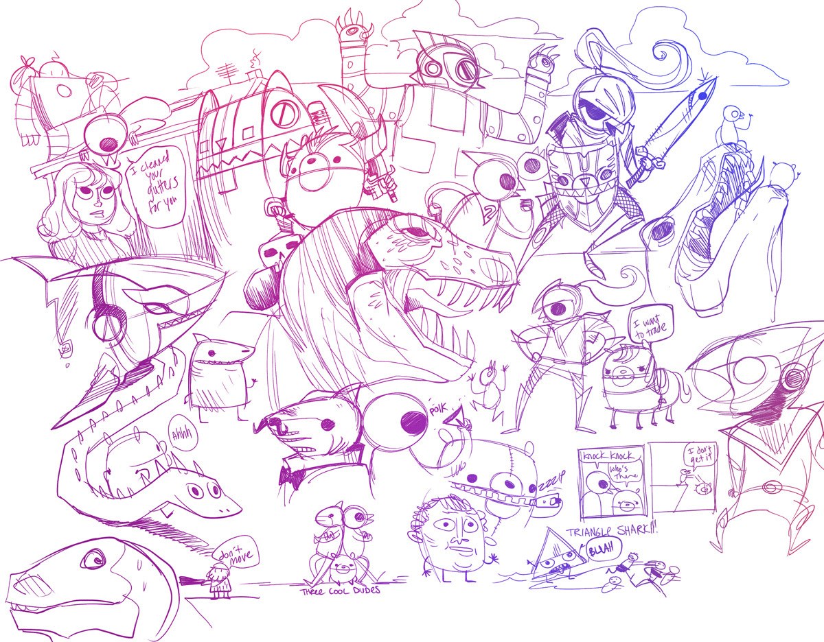 character sketch collage