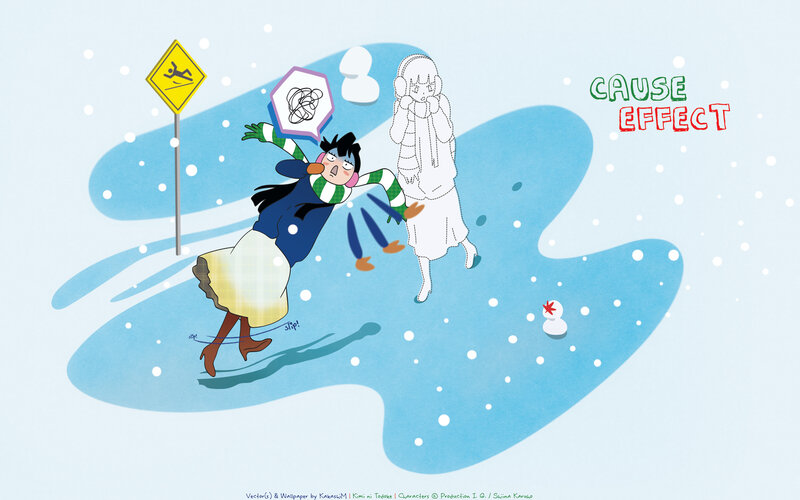Character slipping on ice