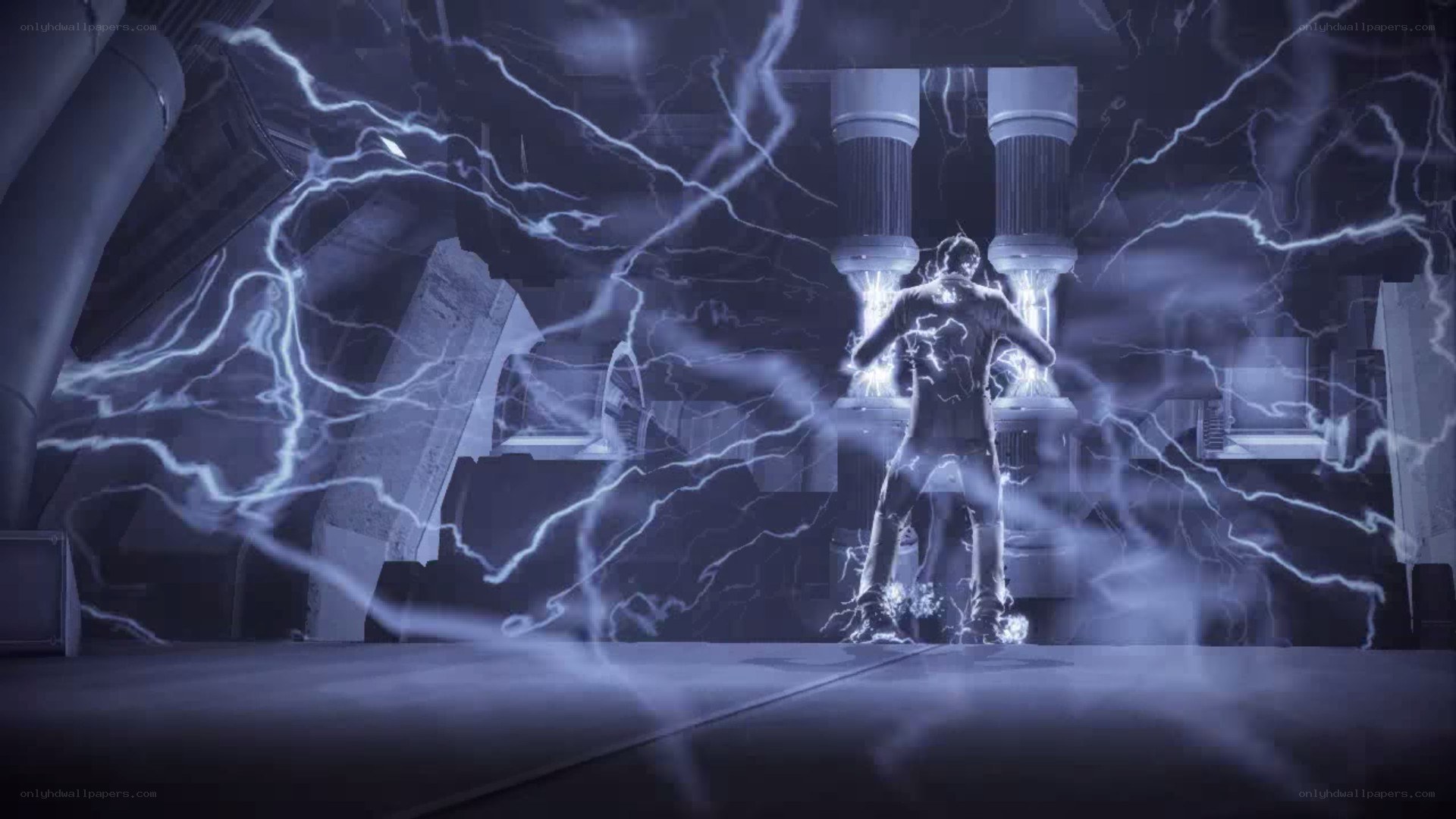 Character struck by lightning