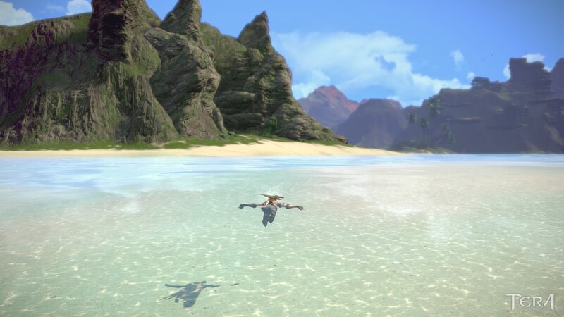 Character Swimming in Water
