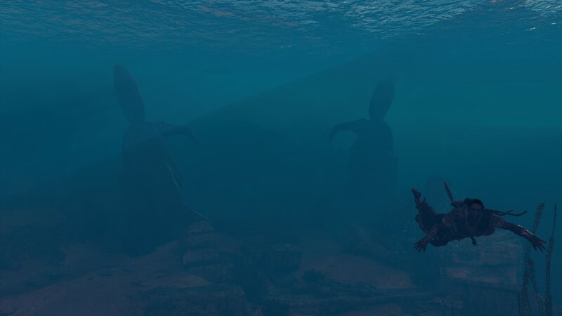 Character Swimming Underwater