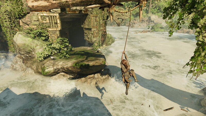 Character Swinging on Rope — Green