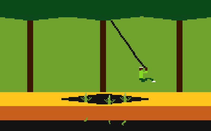 Character Swinging on Vine — Green