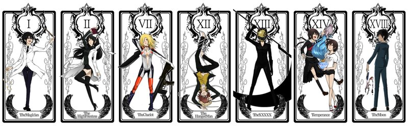 Character tarot cards from a series