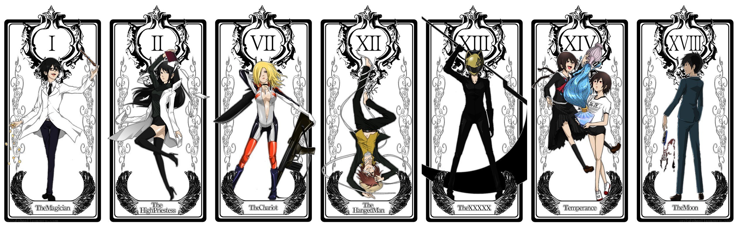 Character tarot cards from a series