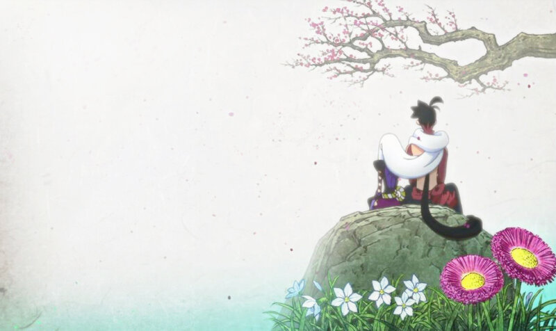 character under cherry blossom