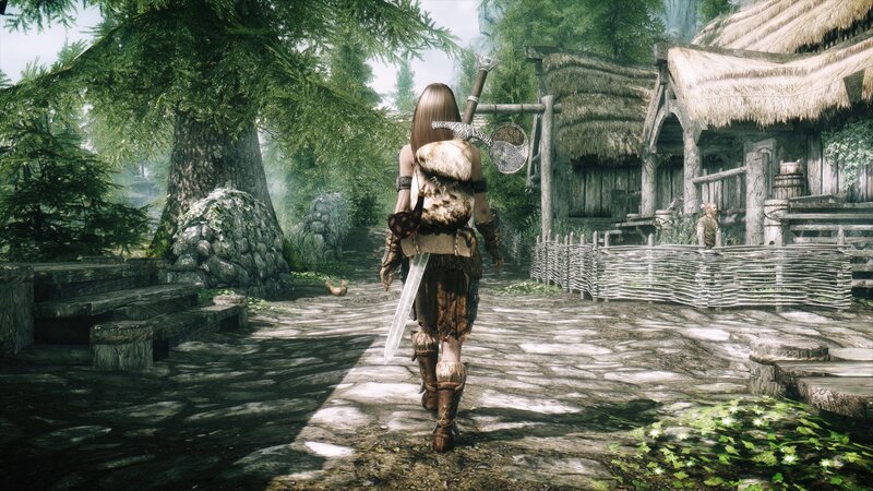 Character Walking in Village