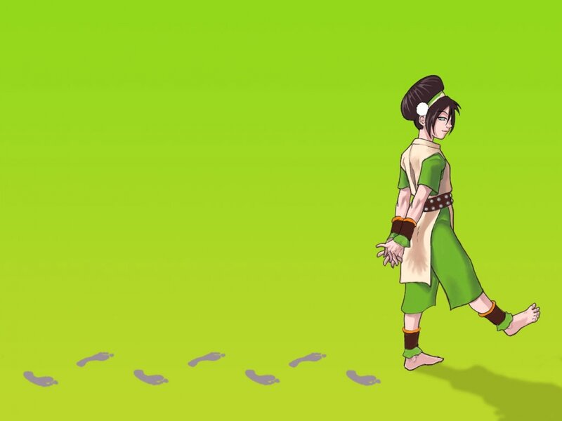 character walking on green field