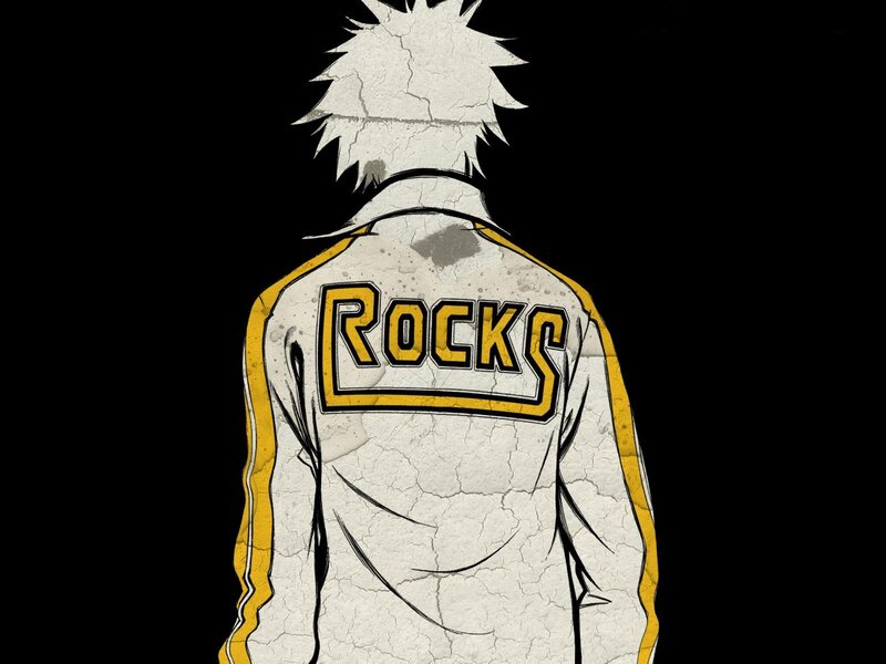 character wearing rocks jacket